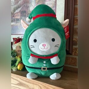 16” Green Elf Plush Squishmallows Misty the Mouse Holiday Pillow NWT